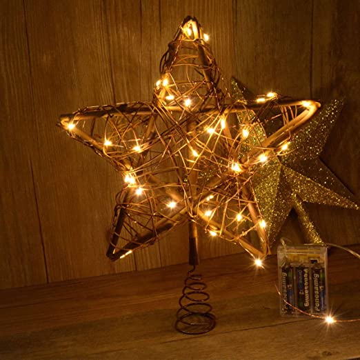 Amazon.com: Awinking Christmas Star Tree Topper with 30 LED Warm .