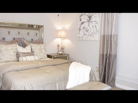 SIMPLE GLAM MASTER BEDROOM MAKEOVER| SMALL SPACE DECORATING IDEAS .