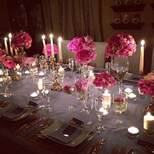 Elegant dinner party table setting #TheEnVISIONFirm Contact us .