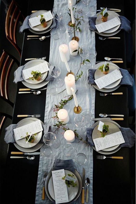 Sophisticated dinner party setting from Athena Calderone. | Dinner .
