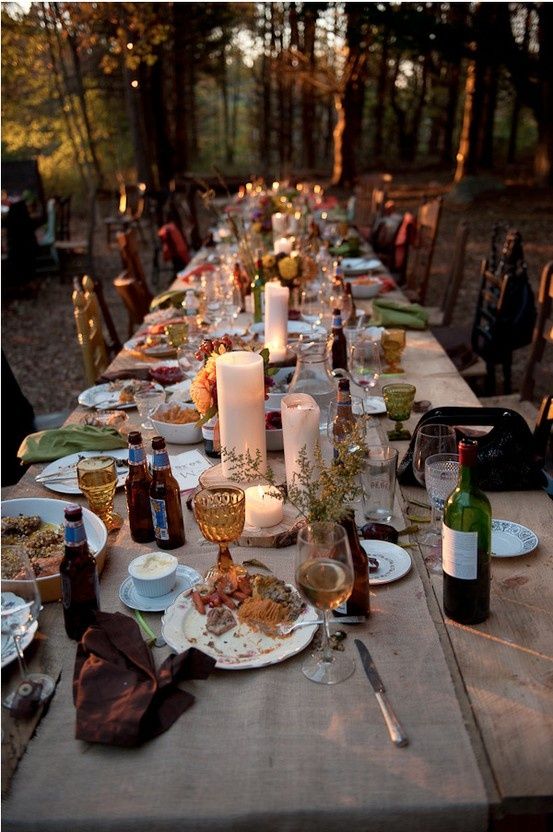 gorgeous bohemian table setting idea......thanksgiving?? | Outdoor .