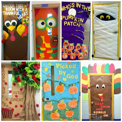 Fall Door Decoration Ideas for the Classroom - Crafty Morni