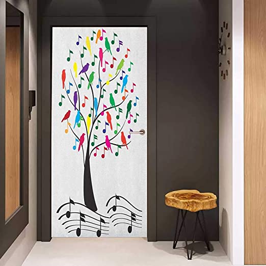 Amazon.com: Onefzc Sticker for Door Decoration Music Tree with .