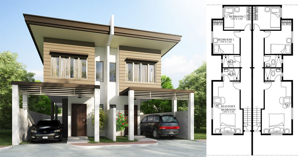 Duplex House plans Series PHP-20140