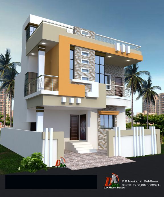 Duplex House Elevation Architecture | Duplex house design, House .