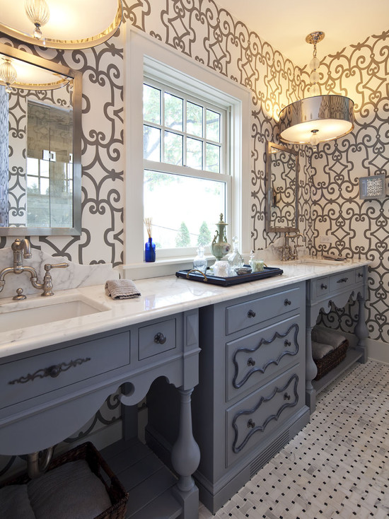 Gray and Blue Bathroom Ideas - Eclectic - bathroom - Hendel Hom