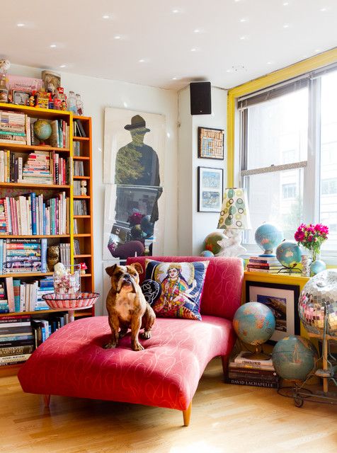Cheap Chaise Lounge Living Room Eclectic with Bookshelves Bright .