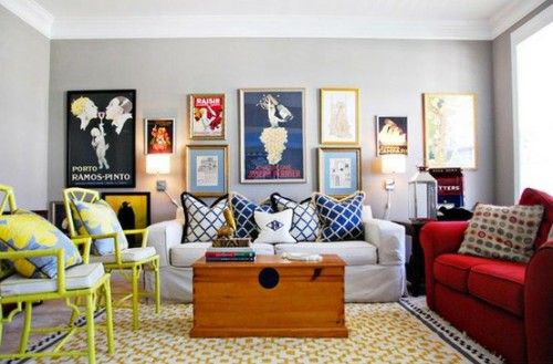 Living Room Design Ideas from Design Shuffle | Colorful living .
