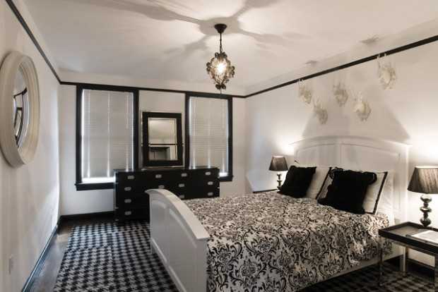 15 Elegant Black and White Bedroom Design Ide