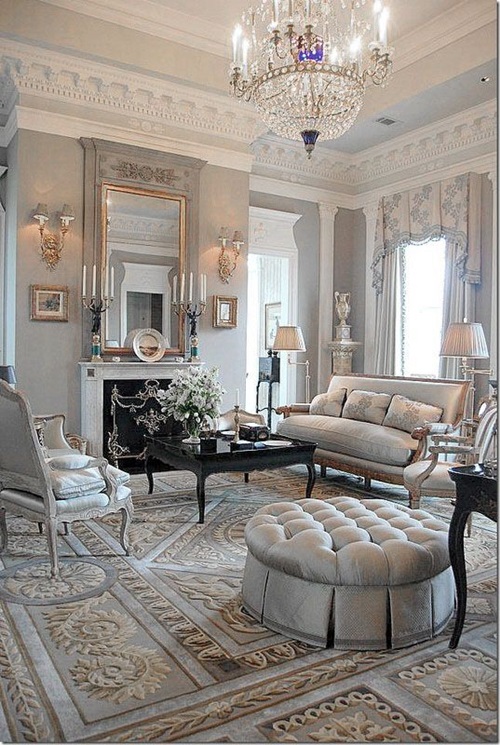 Chic and Luxurious Large French Style Living Room Ide