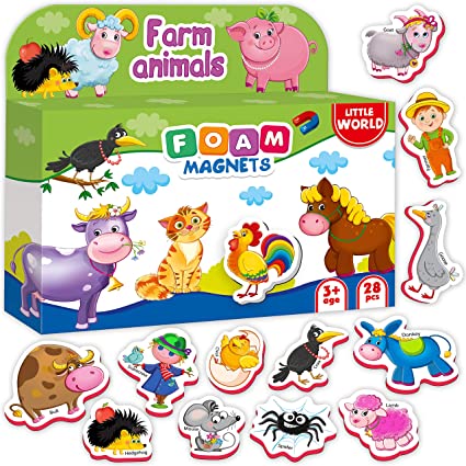 Amazon.com: Fridge Magnets for Toddlers FARM Animals (28 pcs .