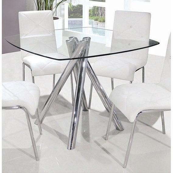 Shop Best Master Furniture Square Glass Dining Table - Silver .