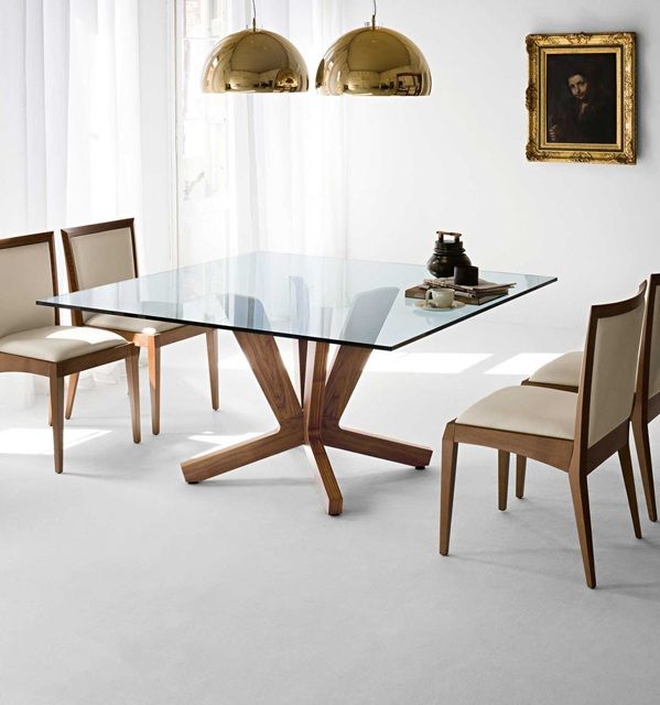 15 Elegant Glass Dining Room Tables | Square dining room table .