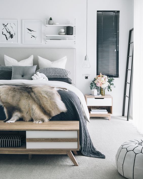 40 Gray Bedroom Ideas & Decor | Gray and White bedroom | Decohol