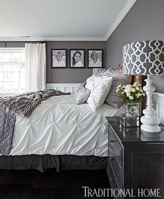 40 Gray Bedroom Ideas & Decor | Gray and White bedroom | Decohol