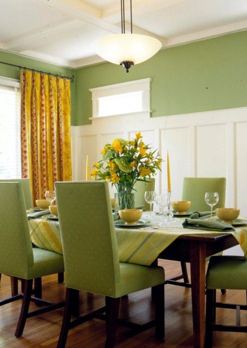 Green Design Of Dining Room : Green Paint and Texture Ideas for .