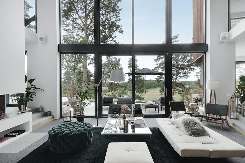 Modern villa with high ceilings in Sweden 〛 ◾ Photos ◾Ideas .