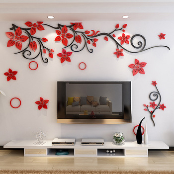 Creative Acrylic Plant Rattan Wall Painting Living Room Bedroom .