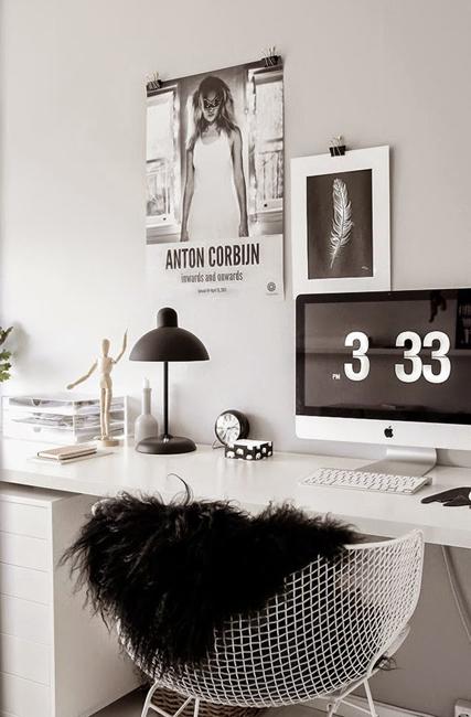 Black and White Decorating, Ideas for Home Office Desig