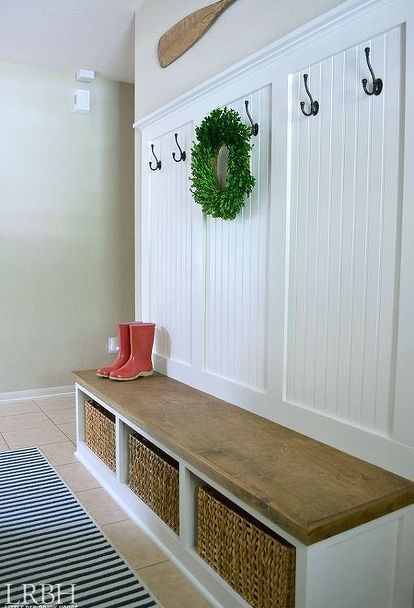 DIY Entryway Mudroom | Home projects, Renovation, Foyer decorati