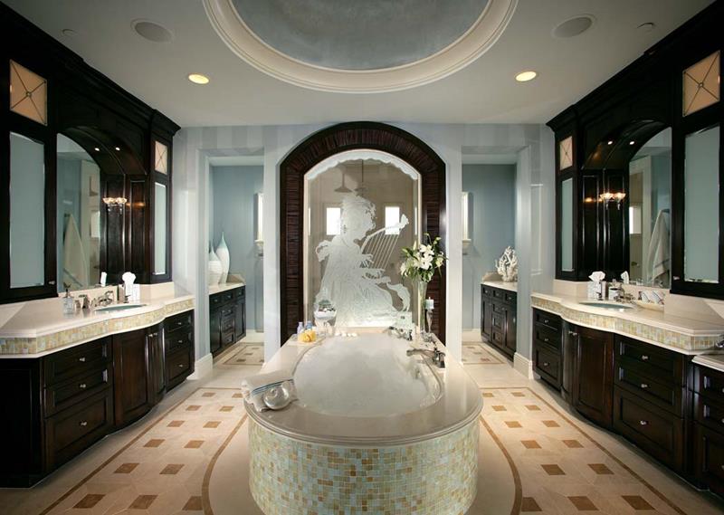 stylish white master bathroom featuring ann sacks lux tile .