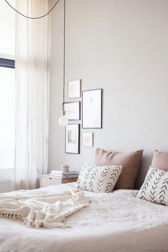 a neutral yet feminine bedroom with soft pastels | an industrial .
