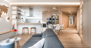 The Interior Of This Apartment Is Filled With Wood To Create A .