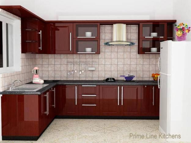 maroon, neat, simple, elegant | Modular kitchen cabinets, Simple .