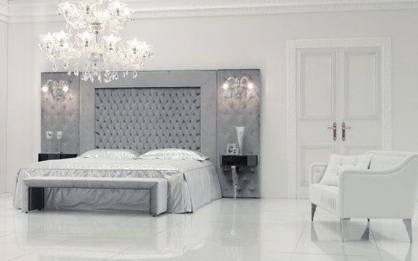 Tall headboards ideas – a dramatic wall decoration in the bedroom .