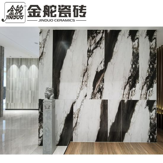 China Luxury Full Body Black and White Marble Porcelain Wall Tiles .