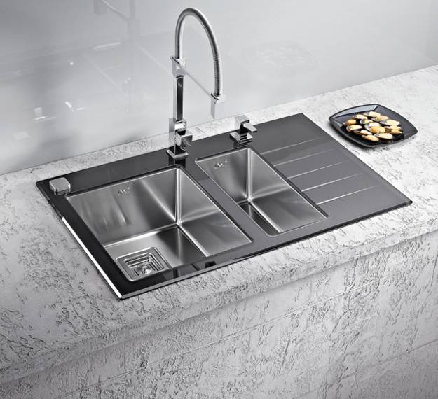 Stainless Steel Kitchen Sinks and Modern Faucets, Functional .