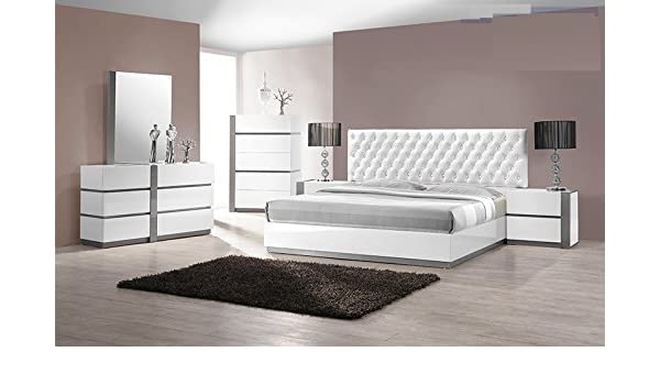 Amazon.com: Modern Seville 4 Piece Bedroom Set Queen Size Bed .