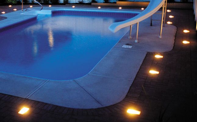 cool pool deck lights | Inground pool lights, Cool pools, Florida ho