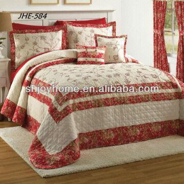 Flowers Cotton Embroidered Quilted Bedspreads | Global Sourc
