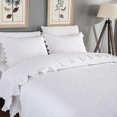 Brandream White Quilts Set King Size Bedspreads Farmhouse Bedding .