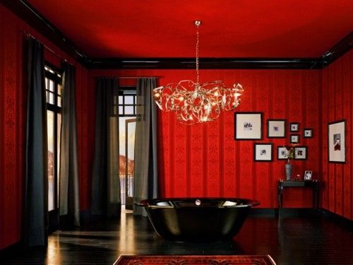 39 Cool And Bold Red Bathroom Design Ideas | Gothic bathroom decor .