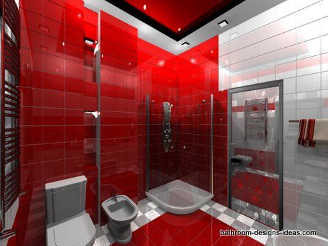 Fascinating Bathroom Tile Ideas (With images) | Bathroom red .