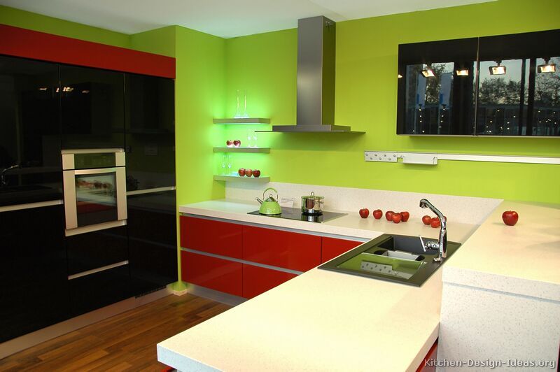 Pictures of Kitchens - Modern - Red Kitchen Cabinets (Page 2 .