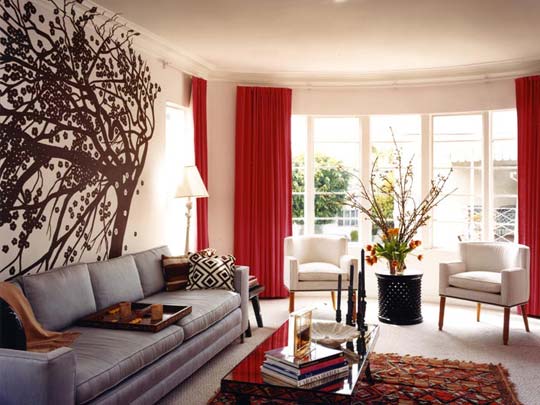 15 Red living room design ide