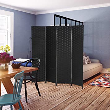Amazon.com: MR Direct Room Divider 4 Panel Wood mesh Woven Design .