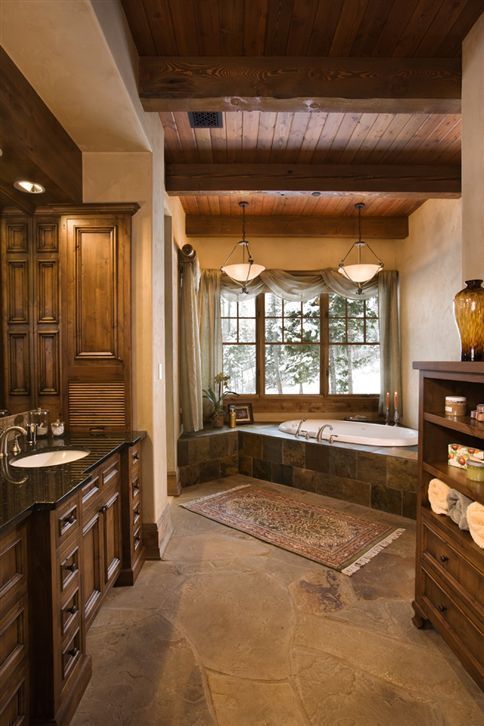 Luxury bathroom Rustic Interior Design for Lakeview Residence .