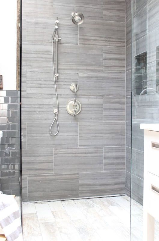 40 gray shower tile ideas and pictures … | Grey bathroom tiles .