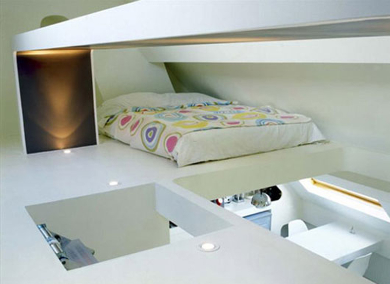 Small Decorative Space Saving Apartment Layouts Decor Loft Bedroom .