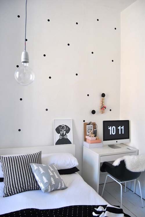 bedroom #simple #small #space #clean #black #white | Scandinavian .
