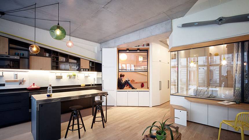 Paris garage converted into small home for family of four | TreeHugg