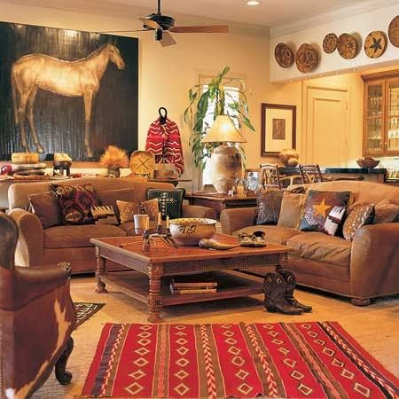 Comfy southwest | Western living rooms, Western living room decor .