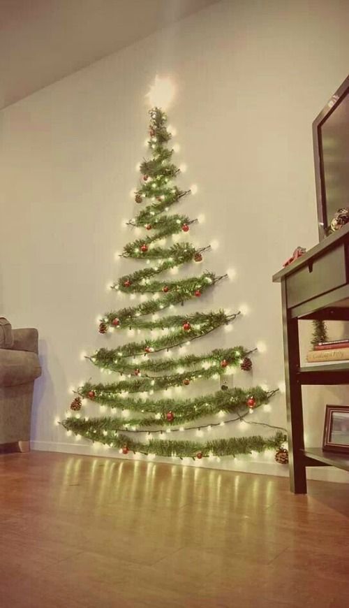 Space Saver Wall Christmas Tree #Christmas #Decoration (With .