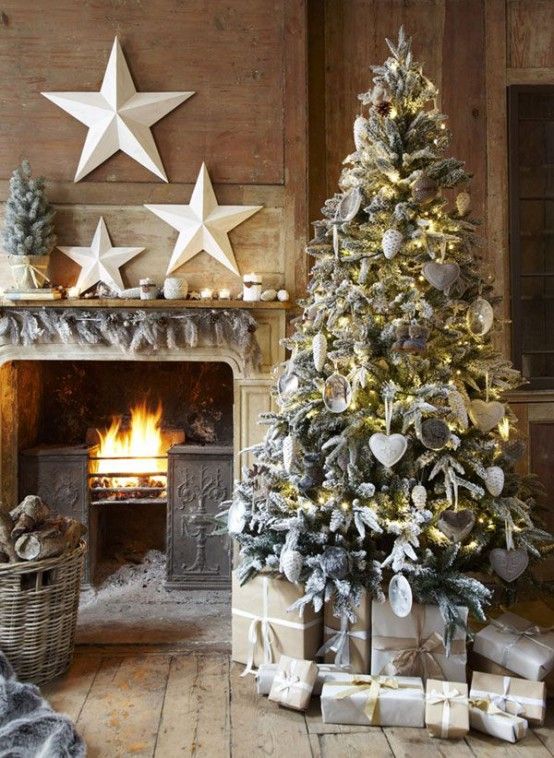 COZY GREY CHRISTMAS DECORATION IDEAS | Country christmas .