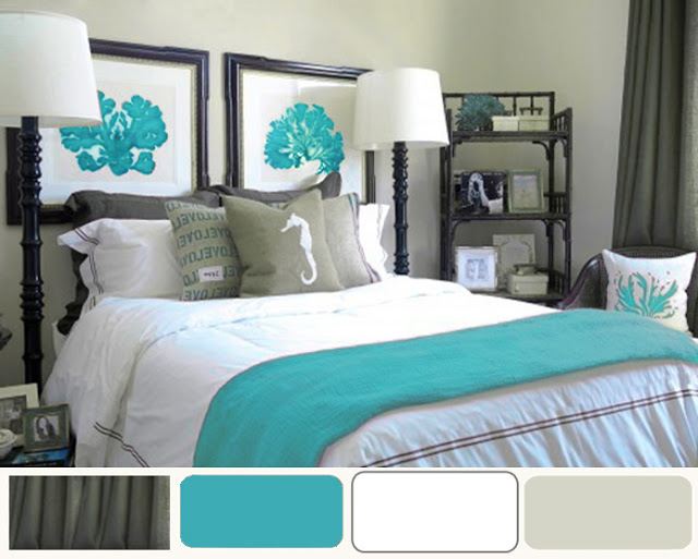 Home Interior Decorating: Turquoise Bedroom Decorating Ide