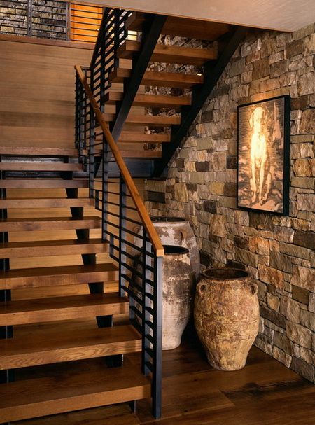 50 Amazing And Unique Staircase Design Ideas | Rustic stairs .